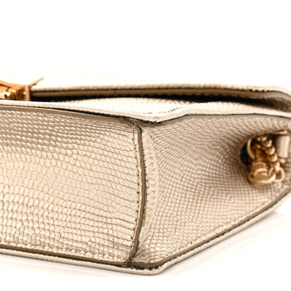 Miu Miu Metallic Vitello Lizard Embossed Confidential Chain Shoulder Bag Pirite 9 of 10