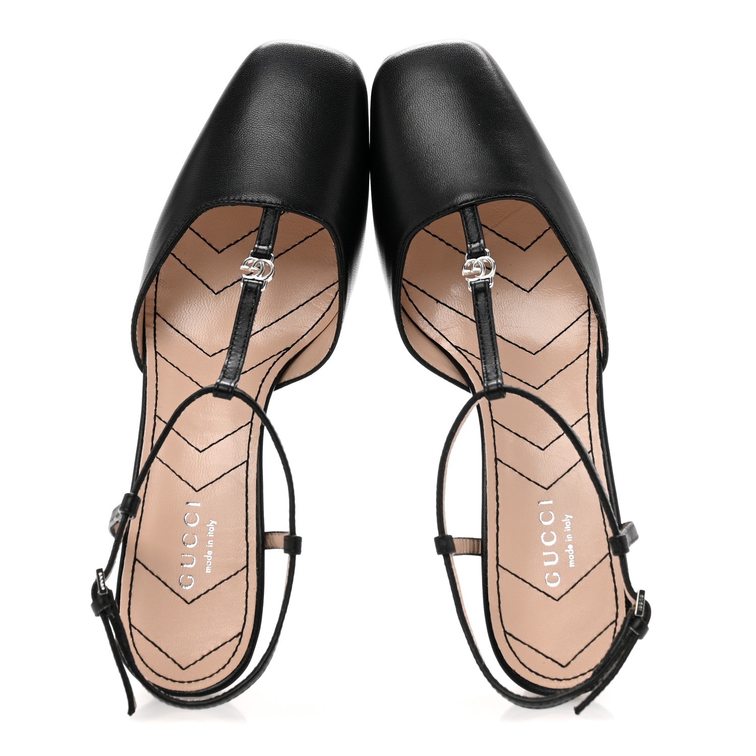 Gucci Nappa Charlotte Petite GG 55mm Slingback Pumps 35.5 Black 2 of 10