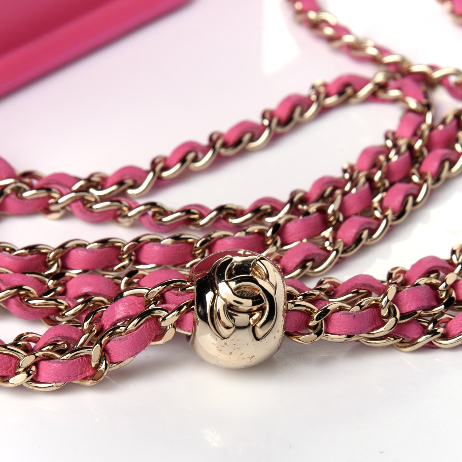 Chanel Lambskin Quilted Pearl Crush iPhone XII Pro Holder With Chain 3 of 4