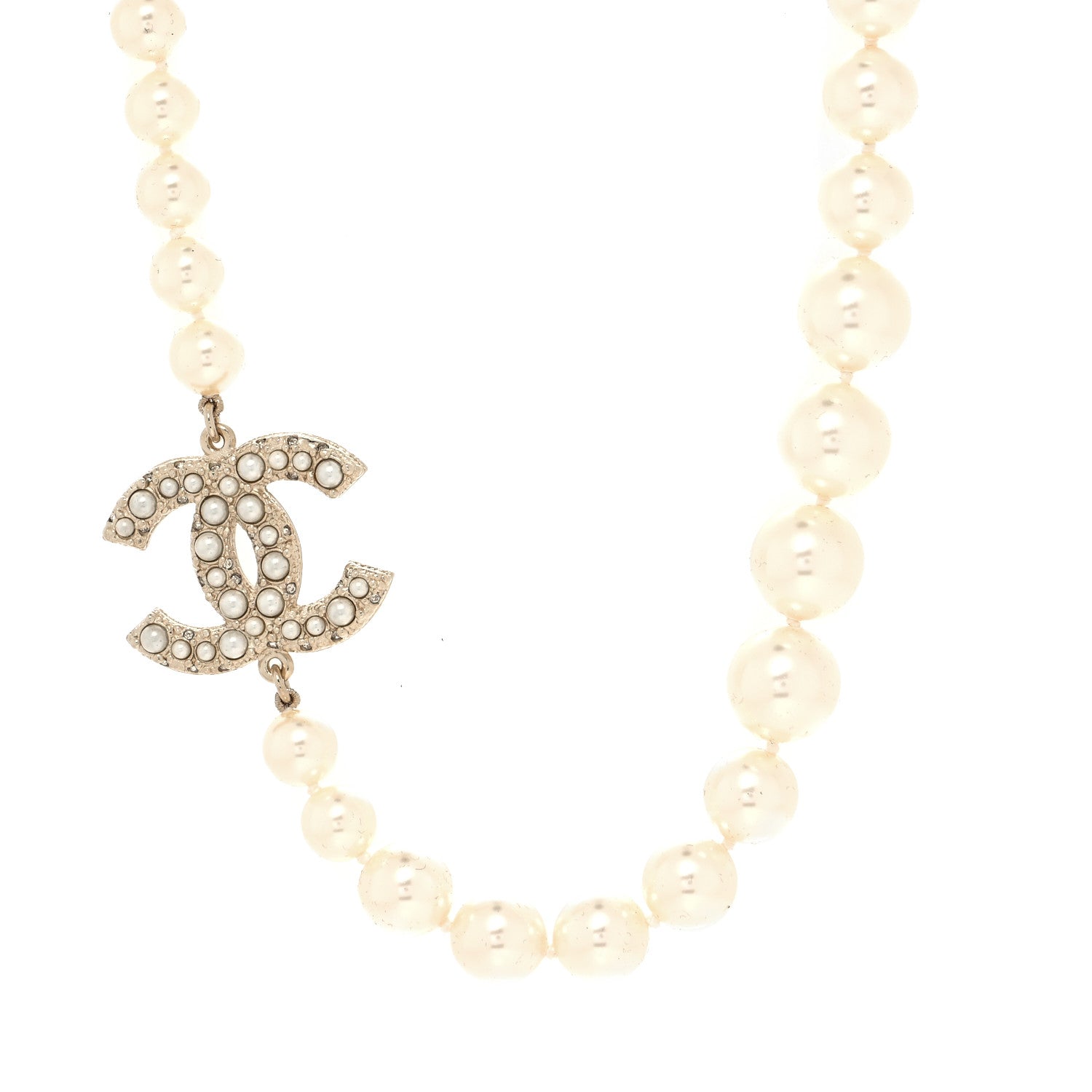 Chanel Pearl CC 100th Anniversary Necklace Light Gold 1 of 5