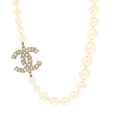 Chanel Pearl CC 100th Anniversary Necklace Light Gold 1 of 5