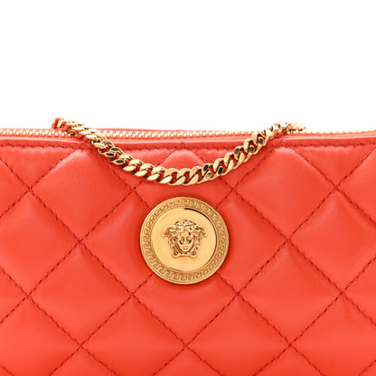 Versace Nappa Quilted Tribute Icon Pouch Dark Orange 8 of 12