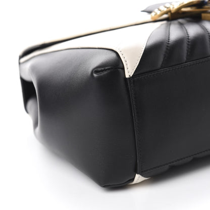 Gucci Calfskin Bamboo Trapuntata Queen Margaret Top Handle Bag Mystic White Black 6 of 10