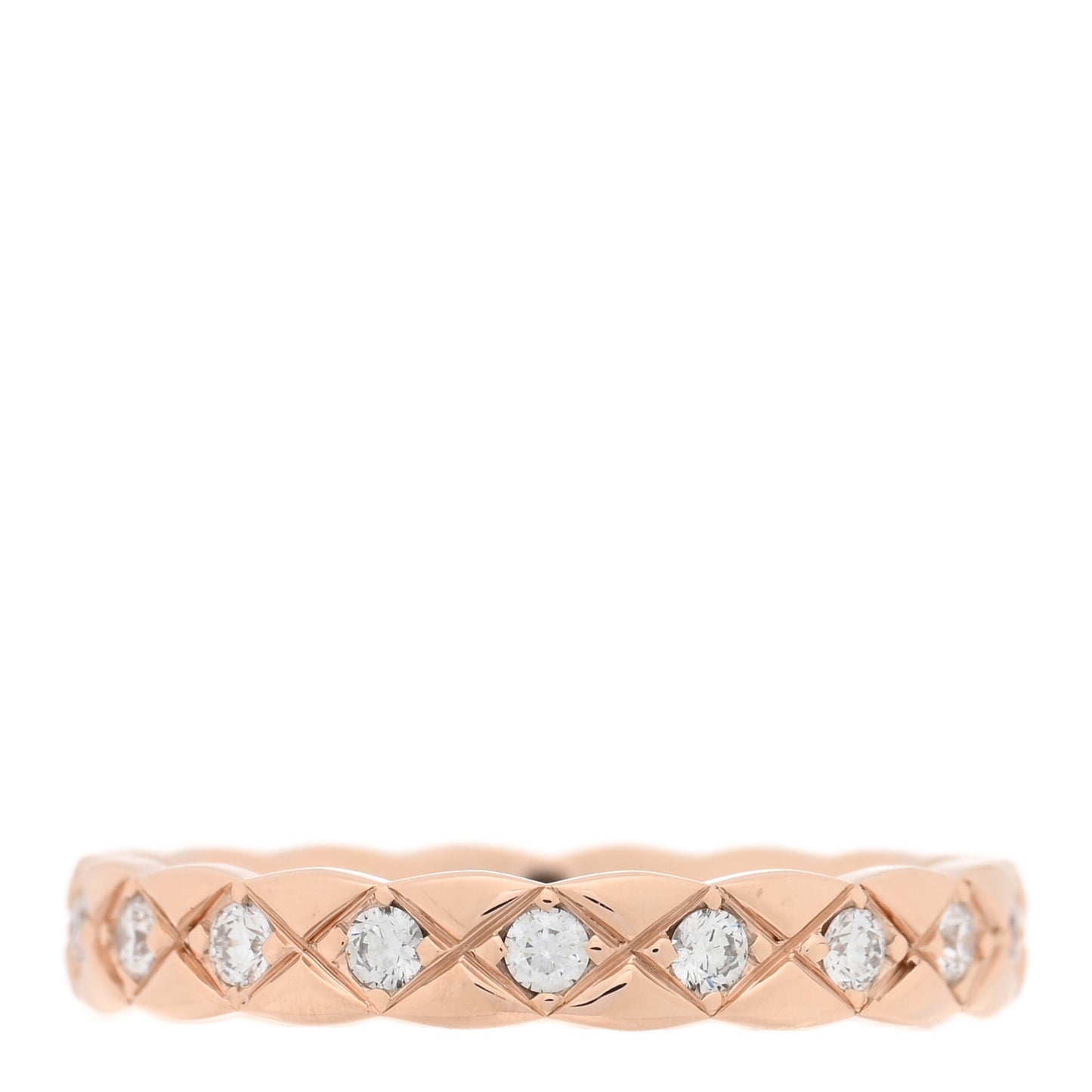 18K Beige Gold Diamond Mini Coco Crush Ring 53 6.25