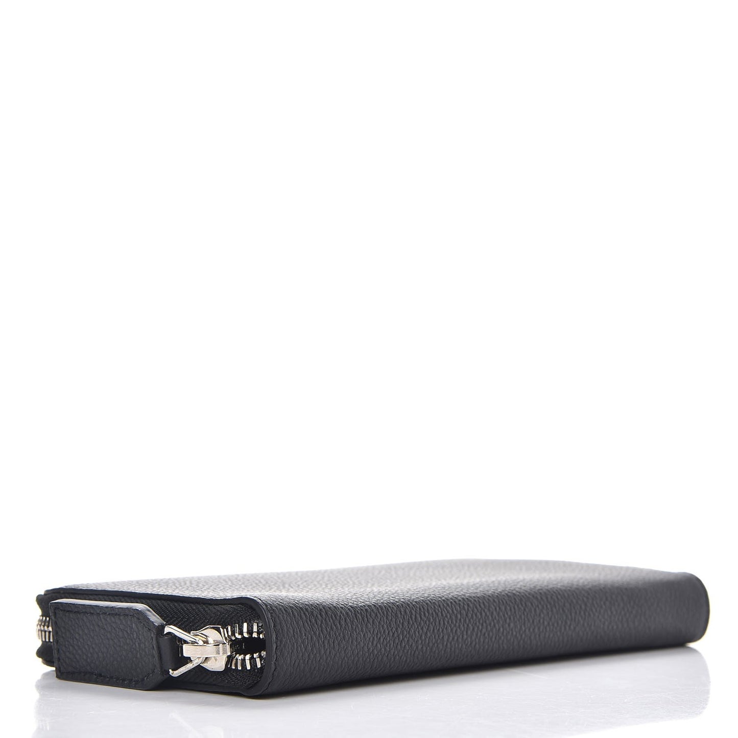 Grained Calfskin Rive Gauche Zip Around Wallet Black