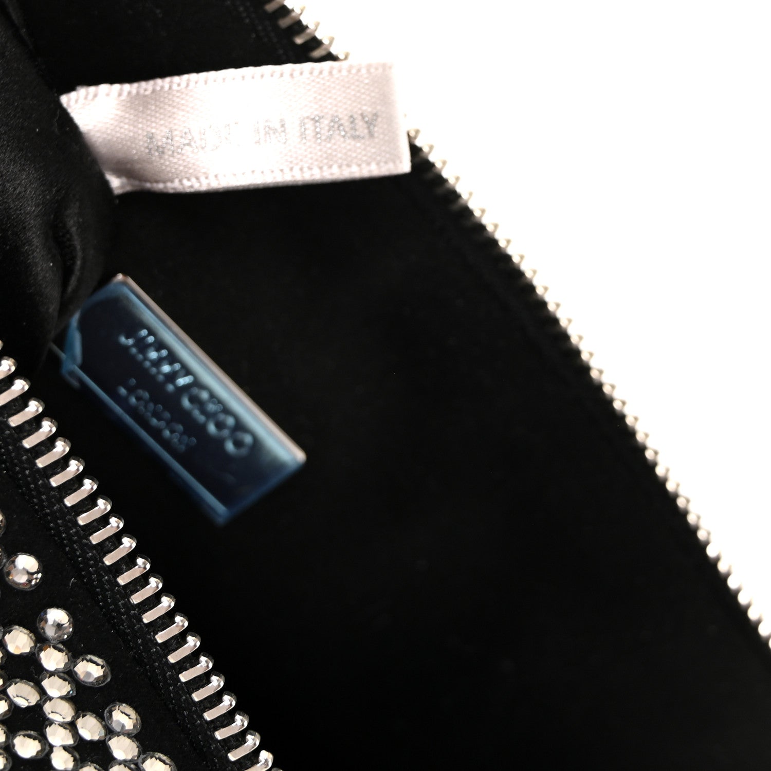 Jimmy Choo Suede Crystal Chain Top Handle Bag Black 7 of 11