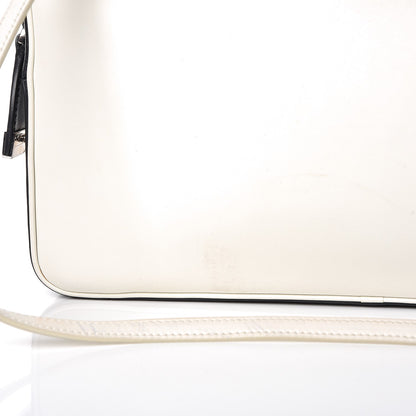 Celine Nappa Calfskin Bicolor Medium Side Lock Shoulder Bag White 8 of 12
