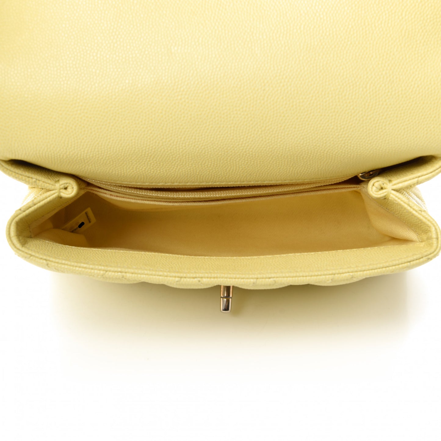 Caviar Quilted Mini Coco Handle Flap Yellow