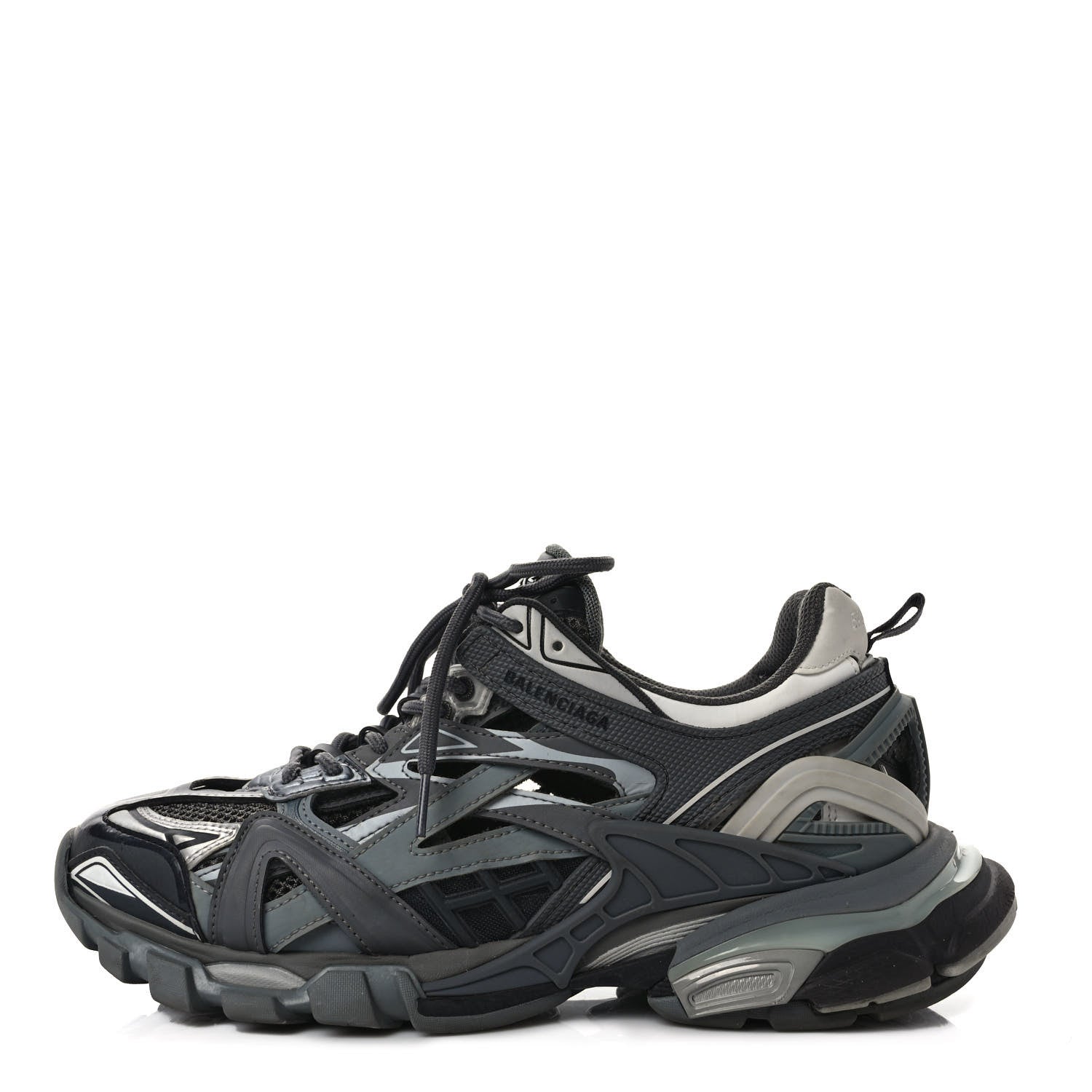 Balenciaga Rubber Mesh Bi-Color Womens Track.2 Open Sneakers 41 Grey Black 1 of 9