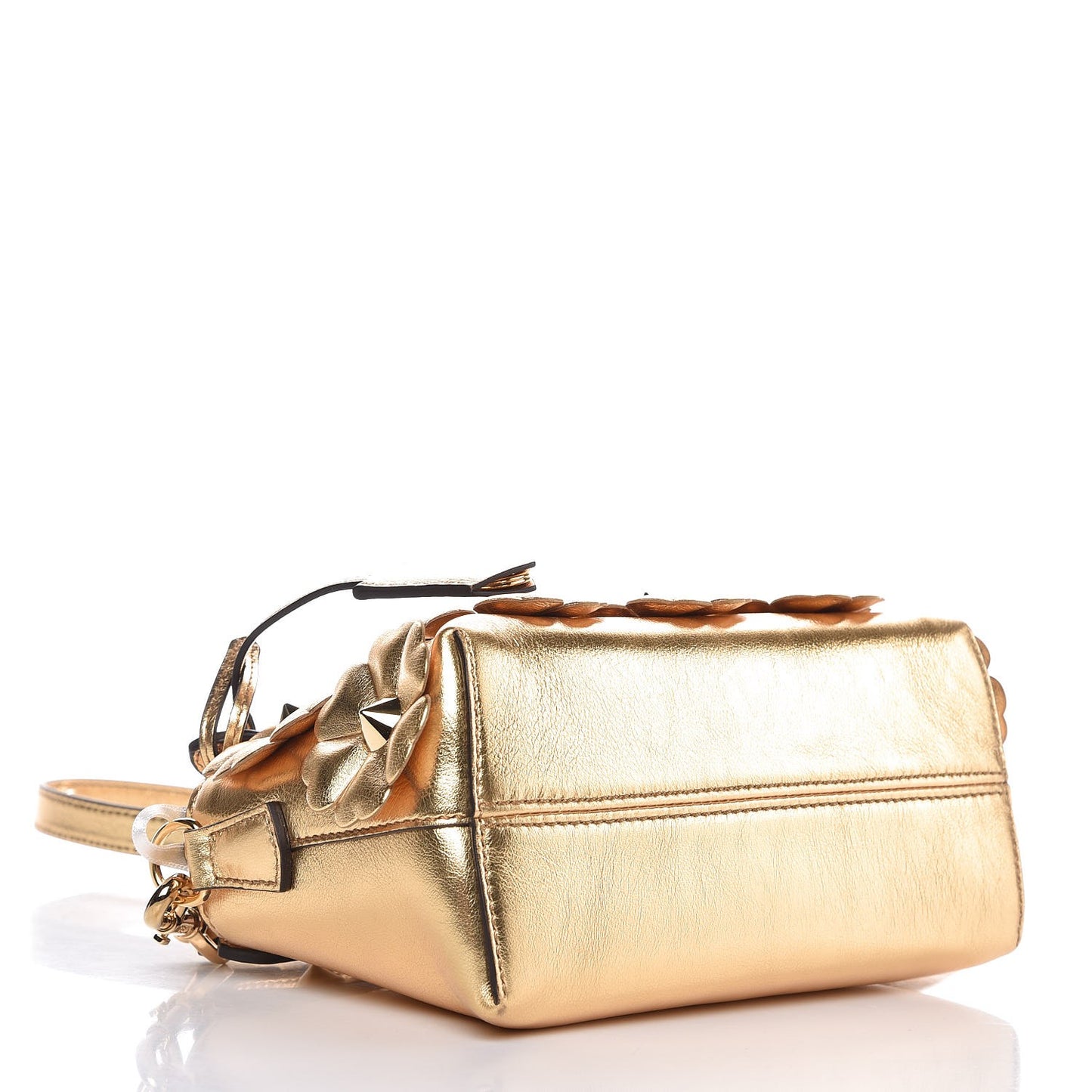 Vitello Catalan Mirror Flowerland Mini By The Way Boston Bag Gold