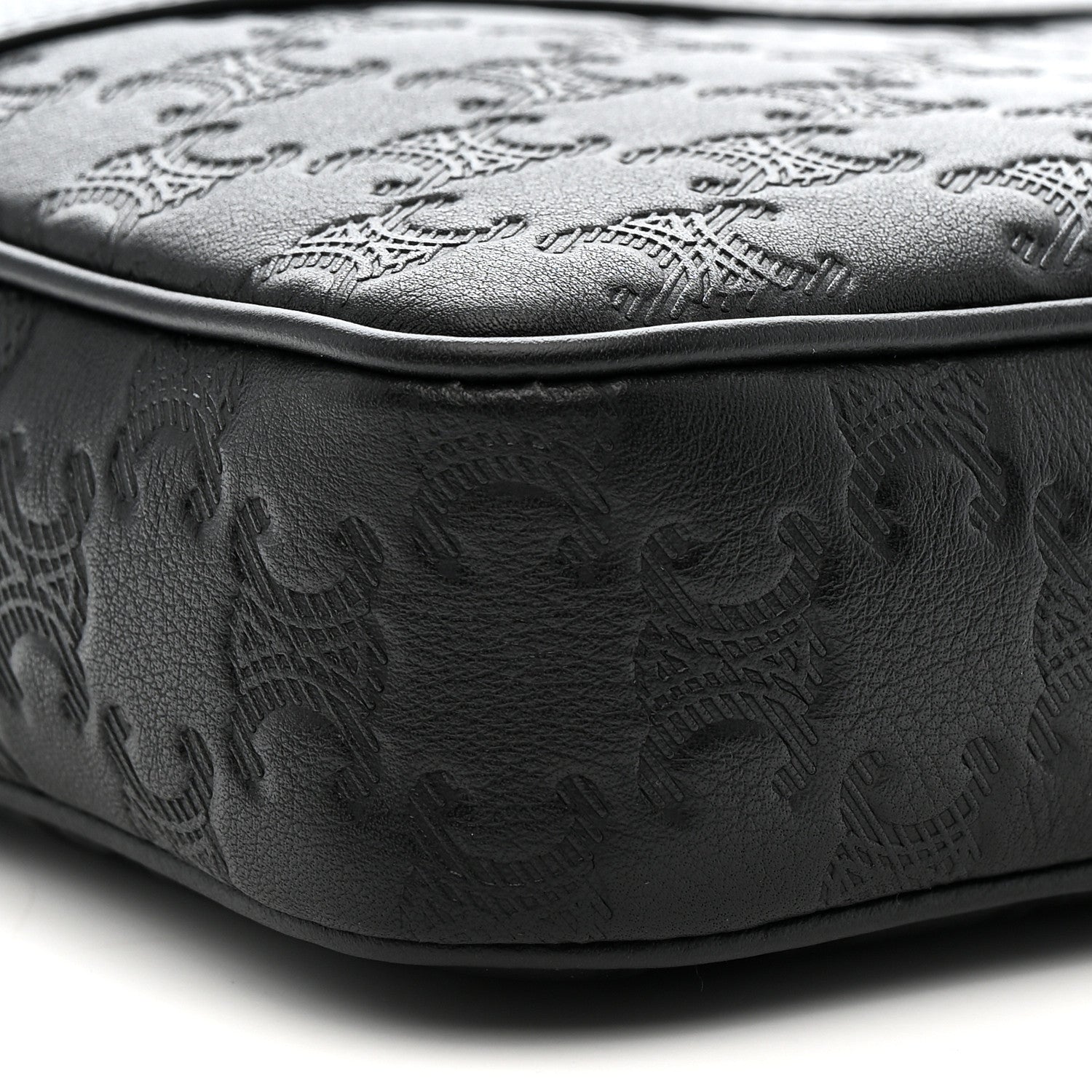 Celine Calfskin Triomphe Embossed Medium Messenger Bag Black 9 of 11