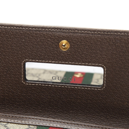 Gucci GG Supreme Monogram Web Ophidia Wallet On Chain Brown 11 of 14