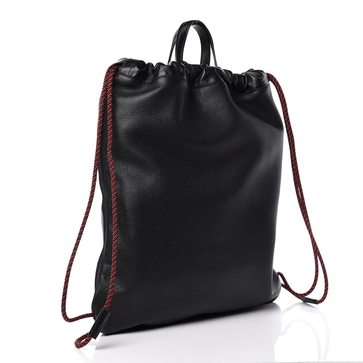 Gucci Calfskin Logo Drawstring Backpack Black 4 of 11