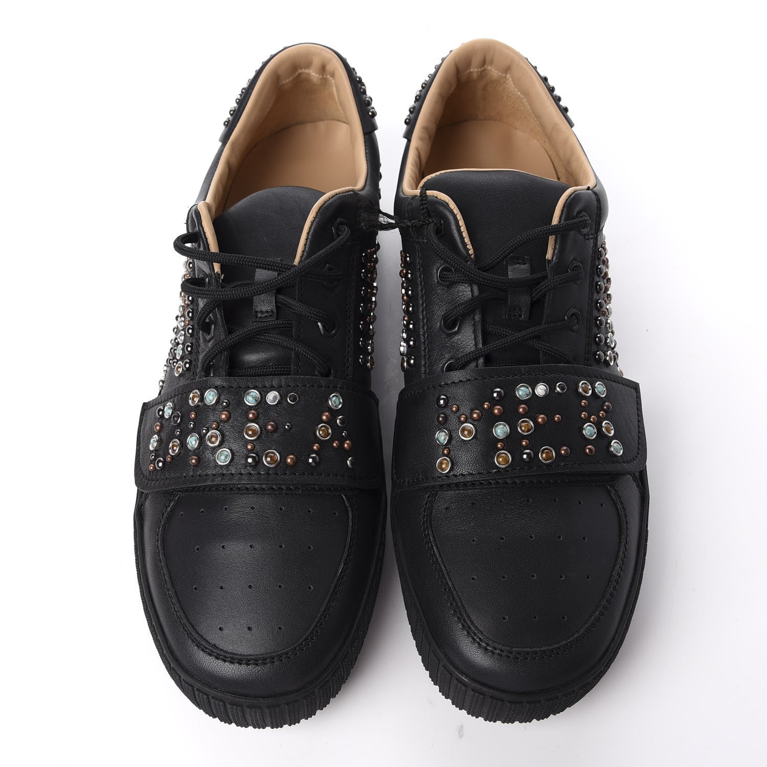 Valentino Garavani Calfskin Mens Stud Sneakers 44 Black 5 of 10
