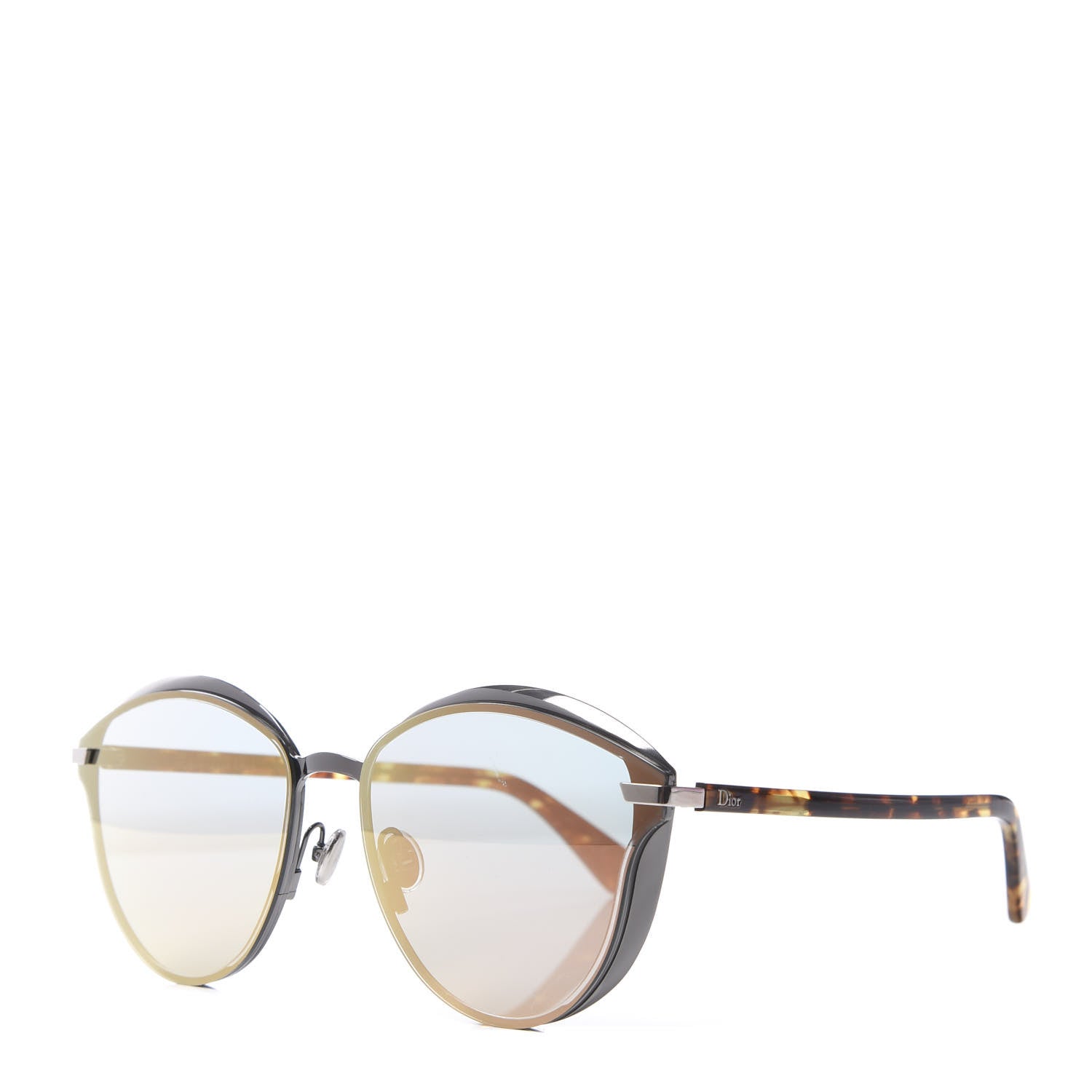 Christian Dior Round Mirrored Murmure Sunglasses Havana 1 of 8