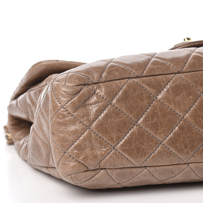 Chanel Glazed Calfskin Castle Rock Medium Flap Dark Beige 8 of 11