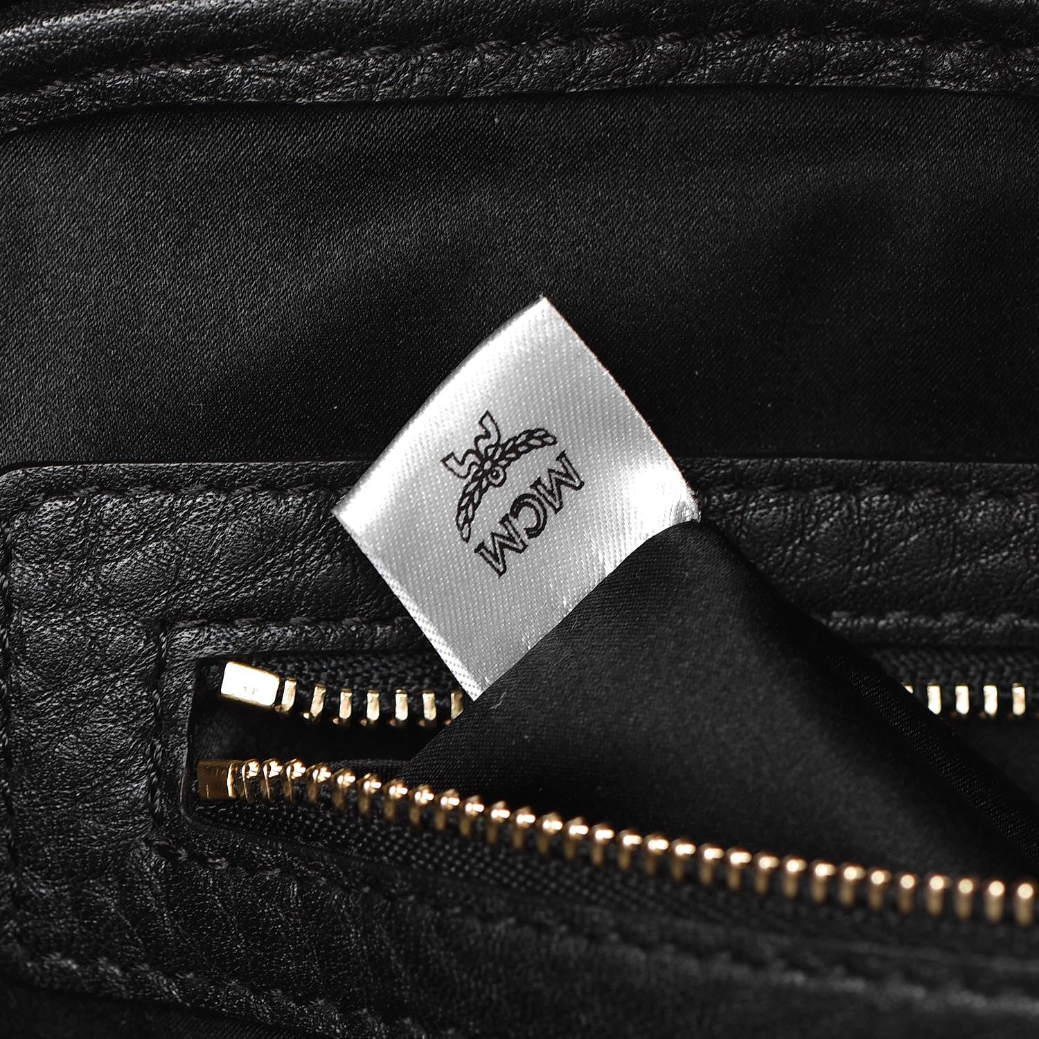 MCM Grainy Lambskin Crystal Studded Medium Stark Backpack Black 9 of 13