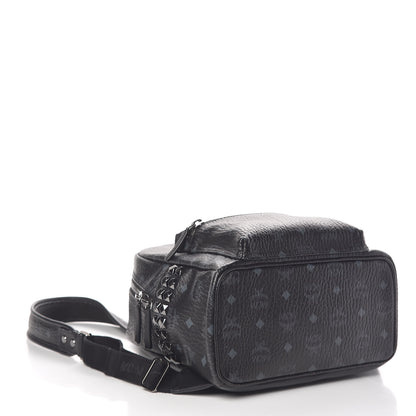 MCM Visetos Small Side Stud Stark Backpack Black 4 of 19