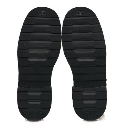 Chanel Shiny Calfskin Quilted Lace Up Combat Boots 36.5 Black 5 of 7