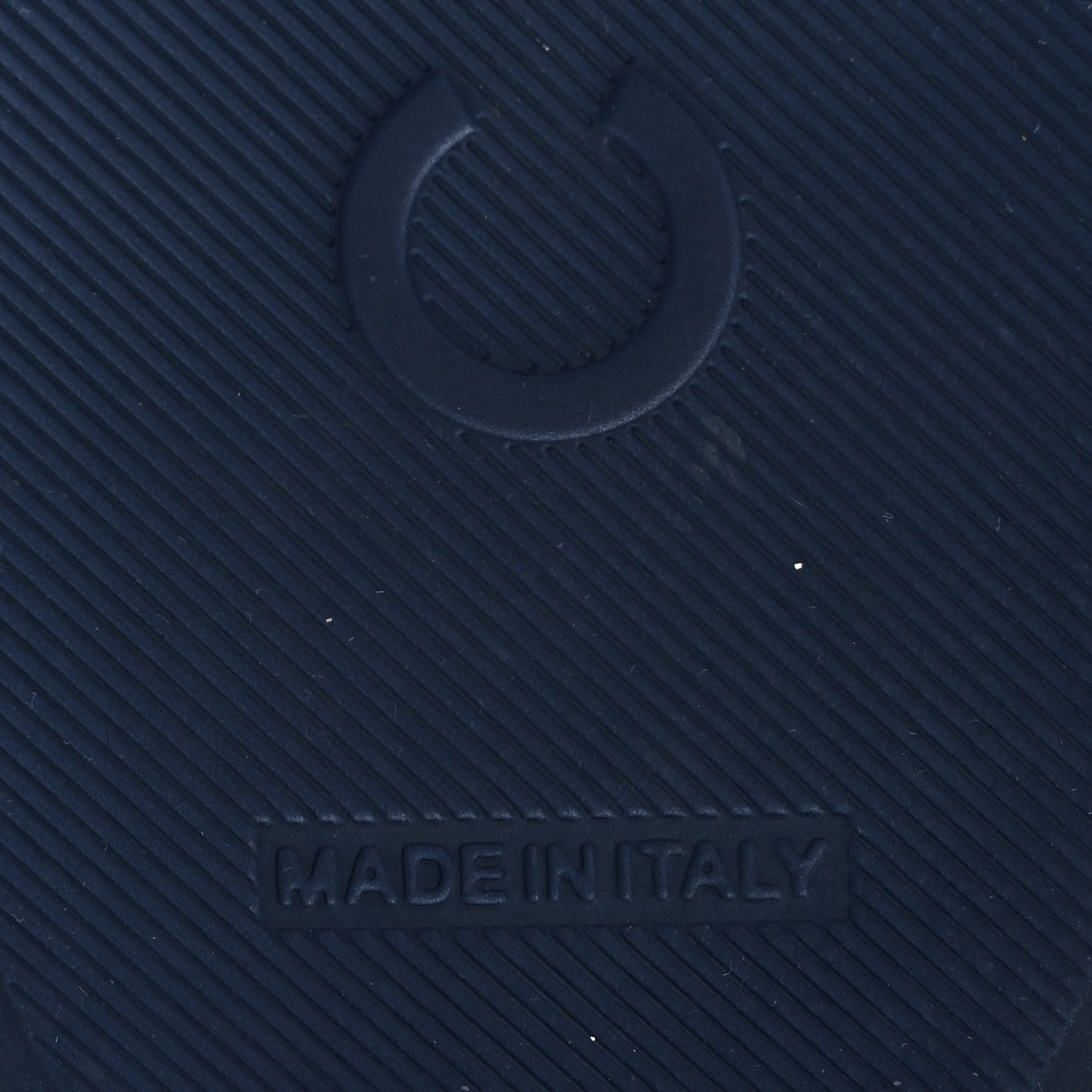 Rubber CC Flat Slide Sandals 36 Navy Gold