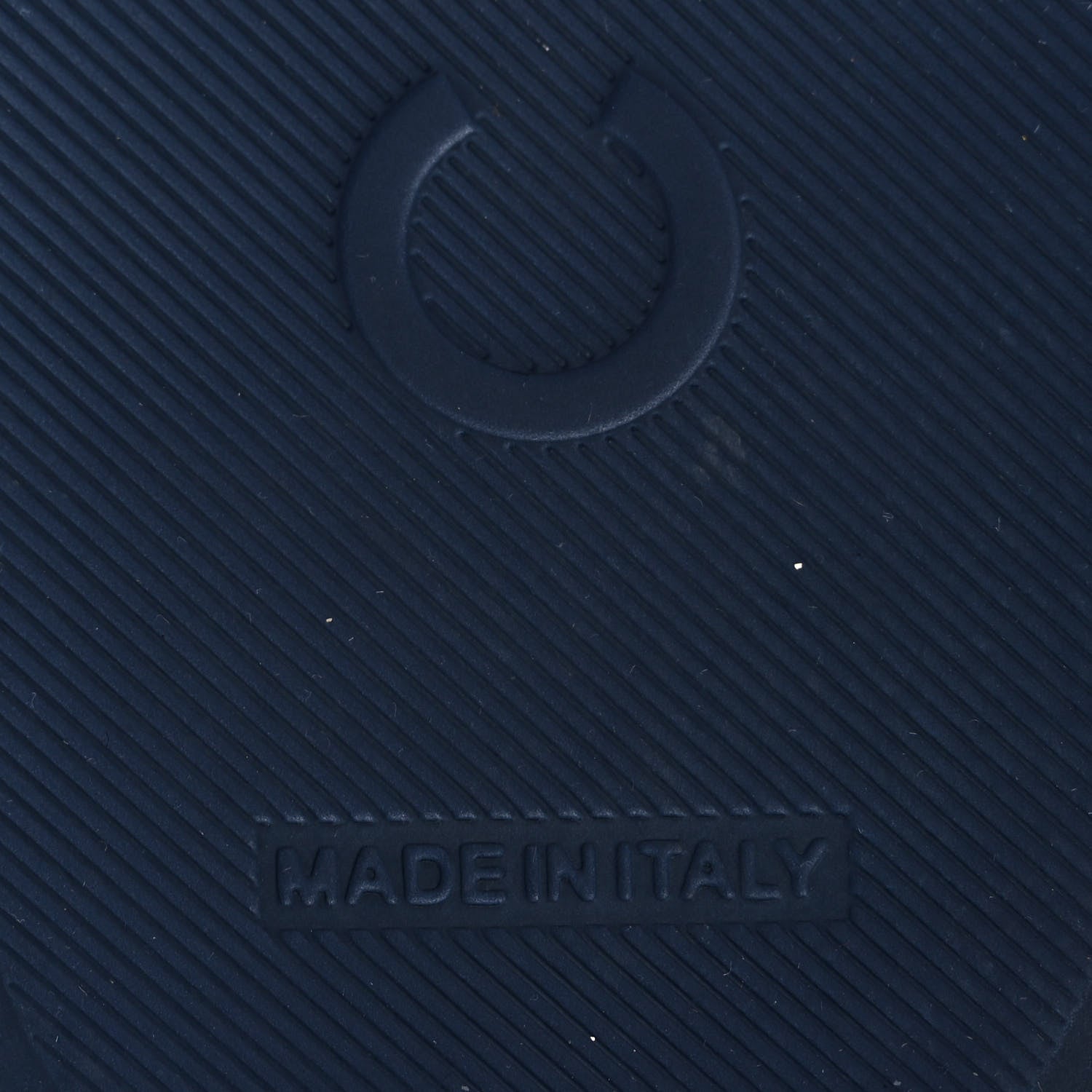 Chanel Rubber CC Flat Slide Sandals 36 Navy Gold 6 of 9