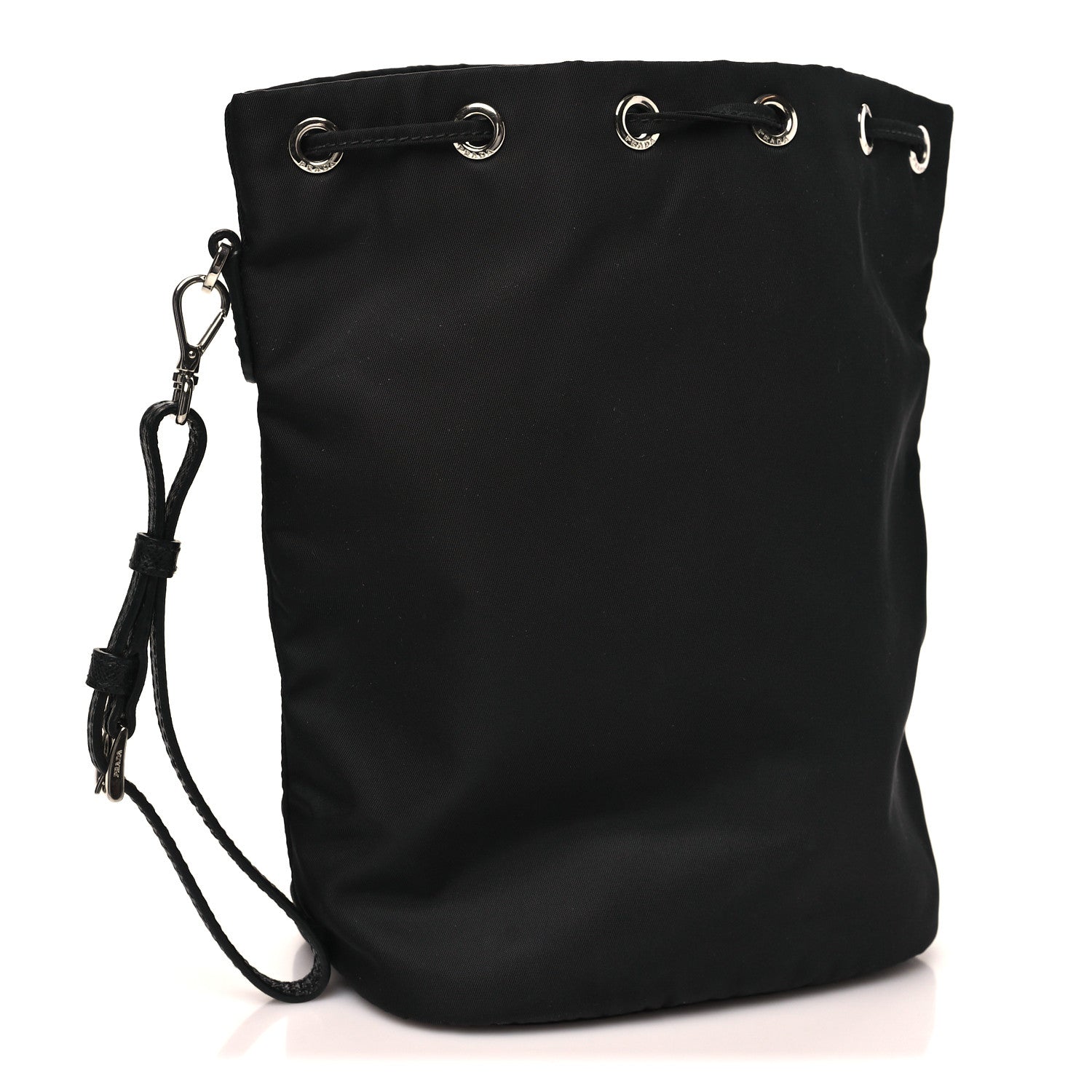 Prada Re-Nylon Vela Drawstring Wristlet Pouch Black 3 of 10