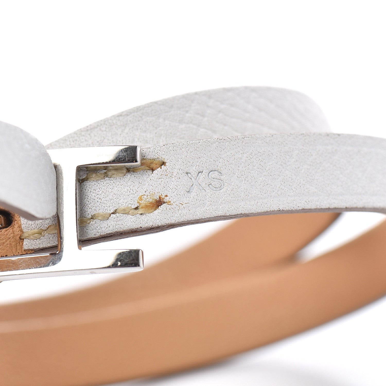 Hermes Epsom Behapi Double Tour Bracelet XS White 4 of 4
