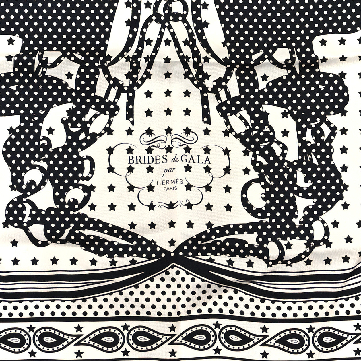 Silk Brides De Gala Bandana A Pois Scarf 70 White Black