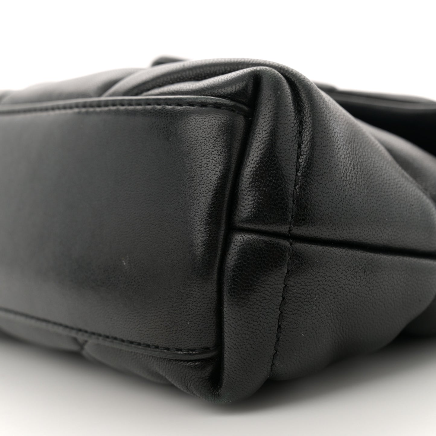 Lambskin Quilted Toy Loulou Puffer Monogram Chain Satchel Black