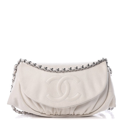 Chanel Caviar Half Moon Wallet On Chain WOC White 1 of 13