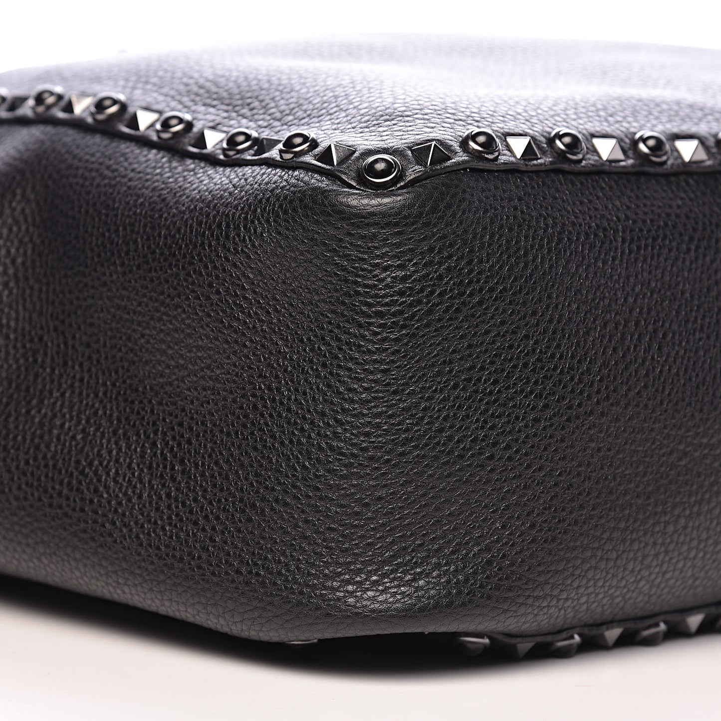 Stampa Alce Calfskin Medium Guitar Strap Rockstud Rolling Reversible Tote Black