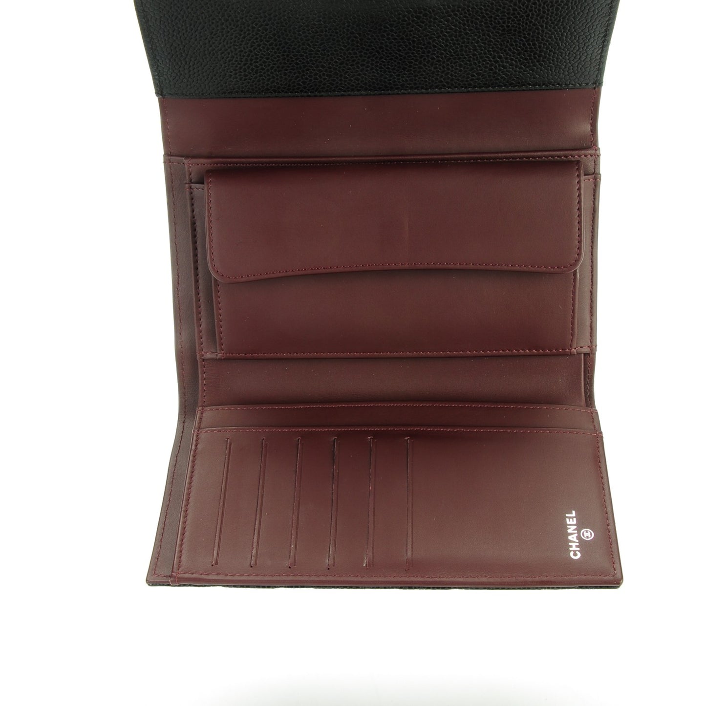 Caviar Quilted Large Flap Wallet Black