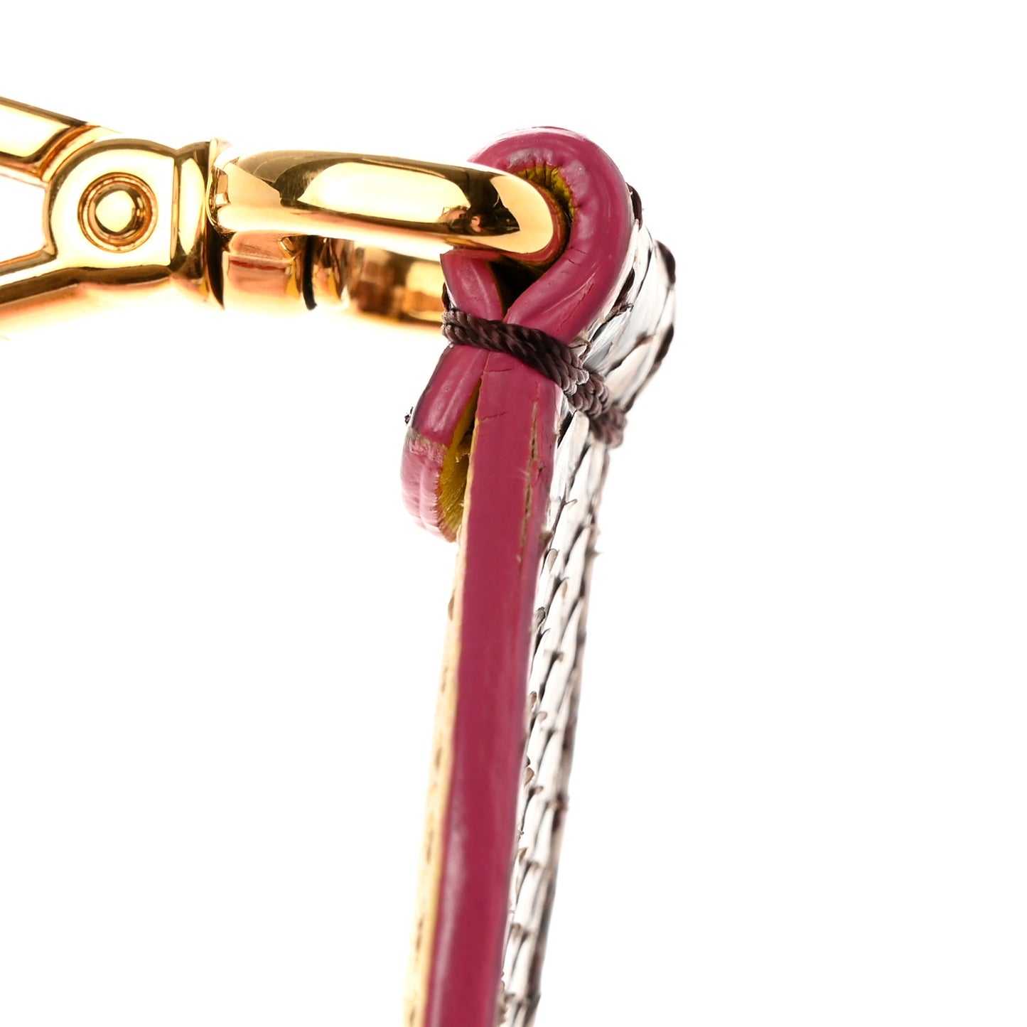 Shiny Snakeskin Vitello Dolce Strap You Purple Yellow