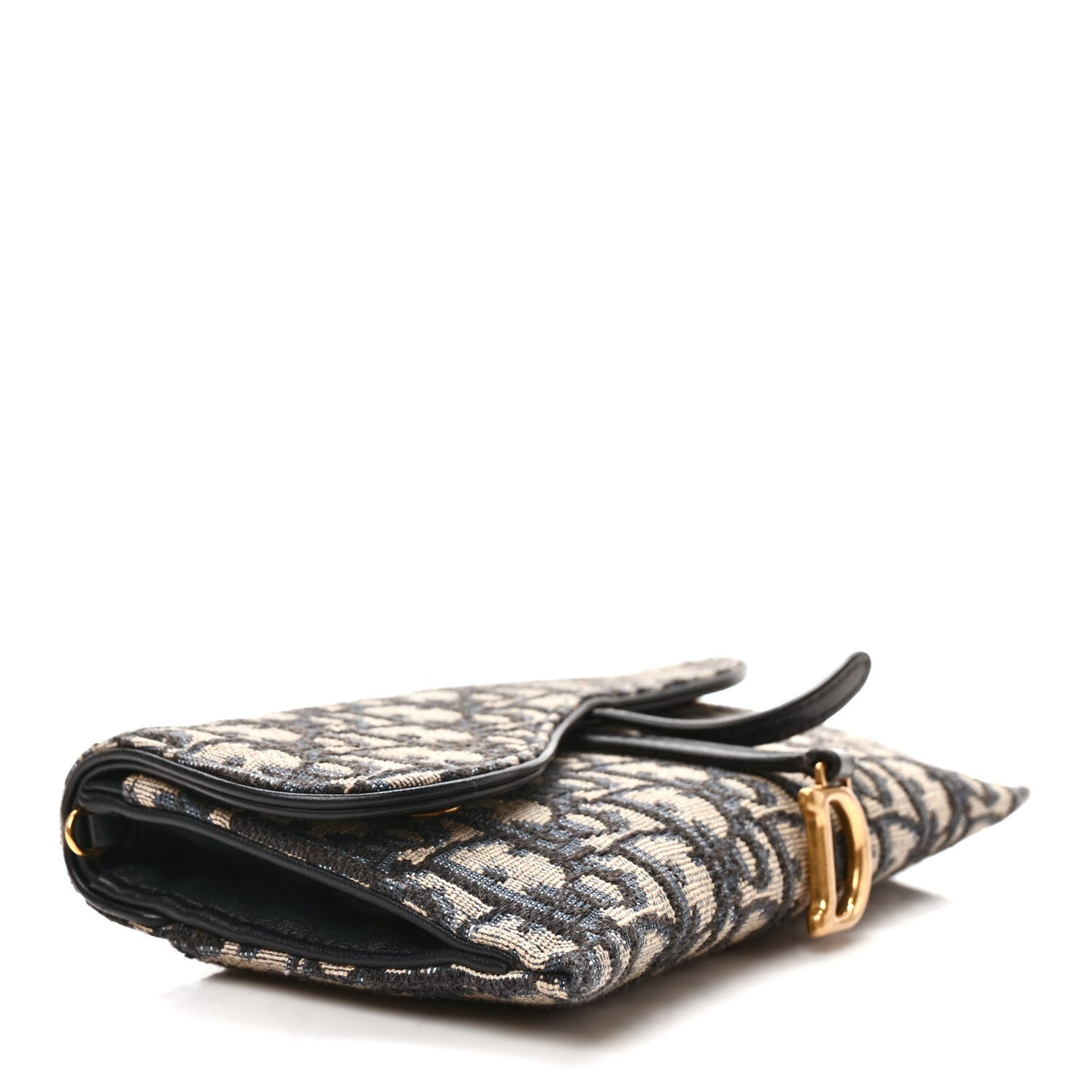 Oblique Saddle Chain Long Wallet Blue