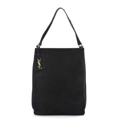 Saint Laurent Suede Studded Bucket Bag Black 1 of 11