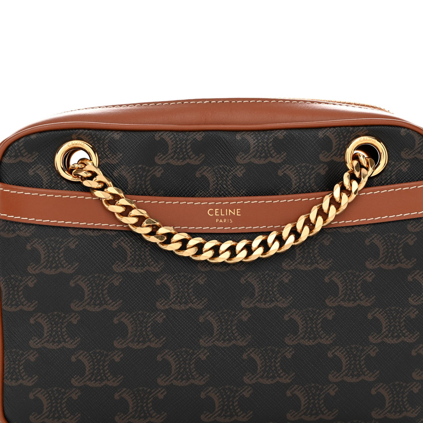 Triomphe Canvas Calfskin Medium Patapans Tan