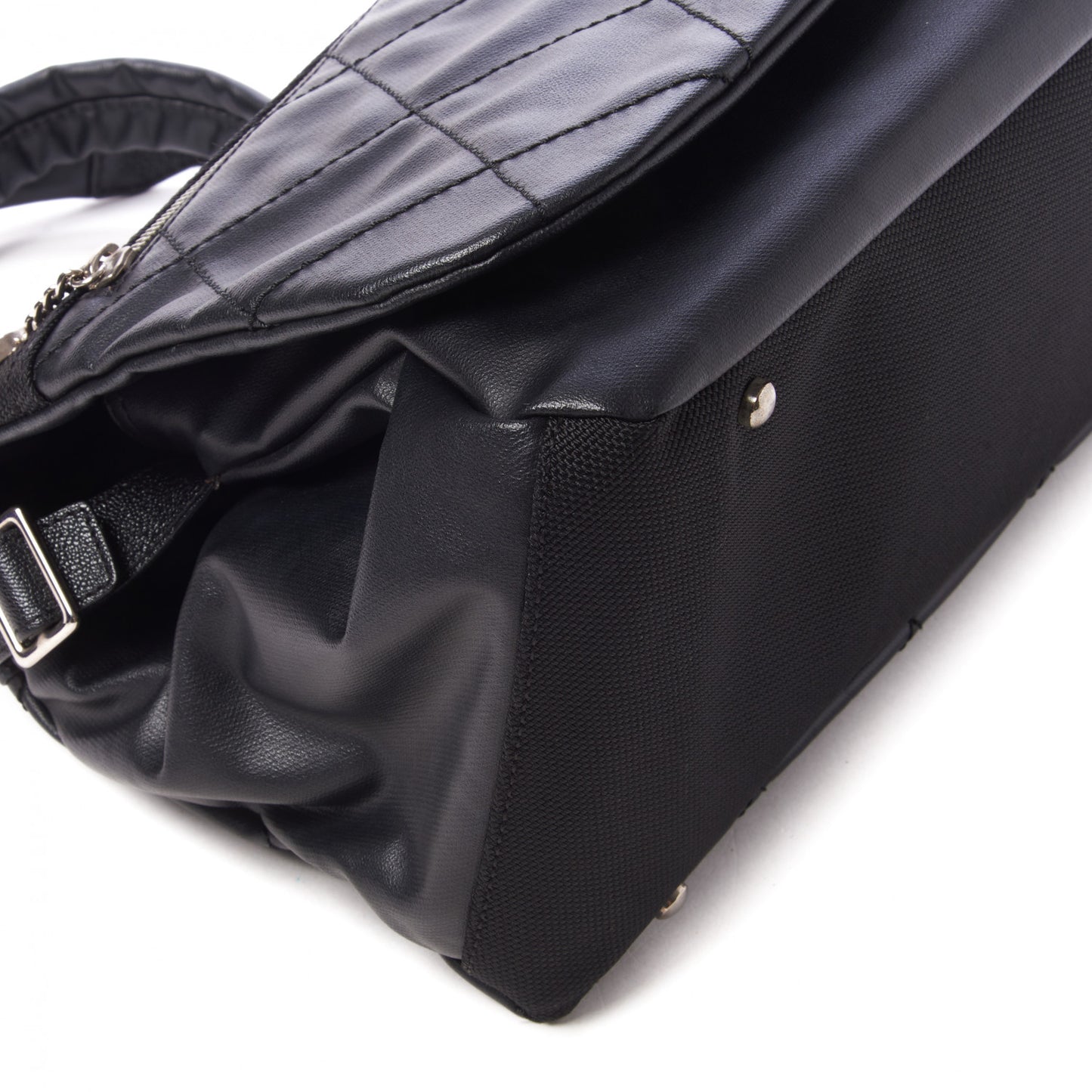 Coated Canvas Paris Biarritz Messenger Flap Black