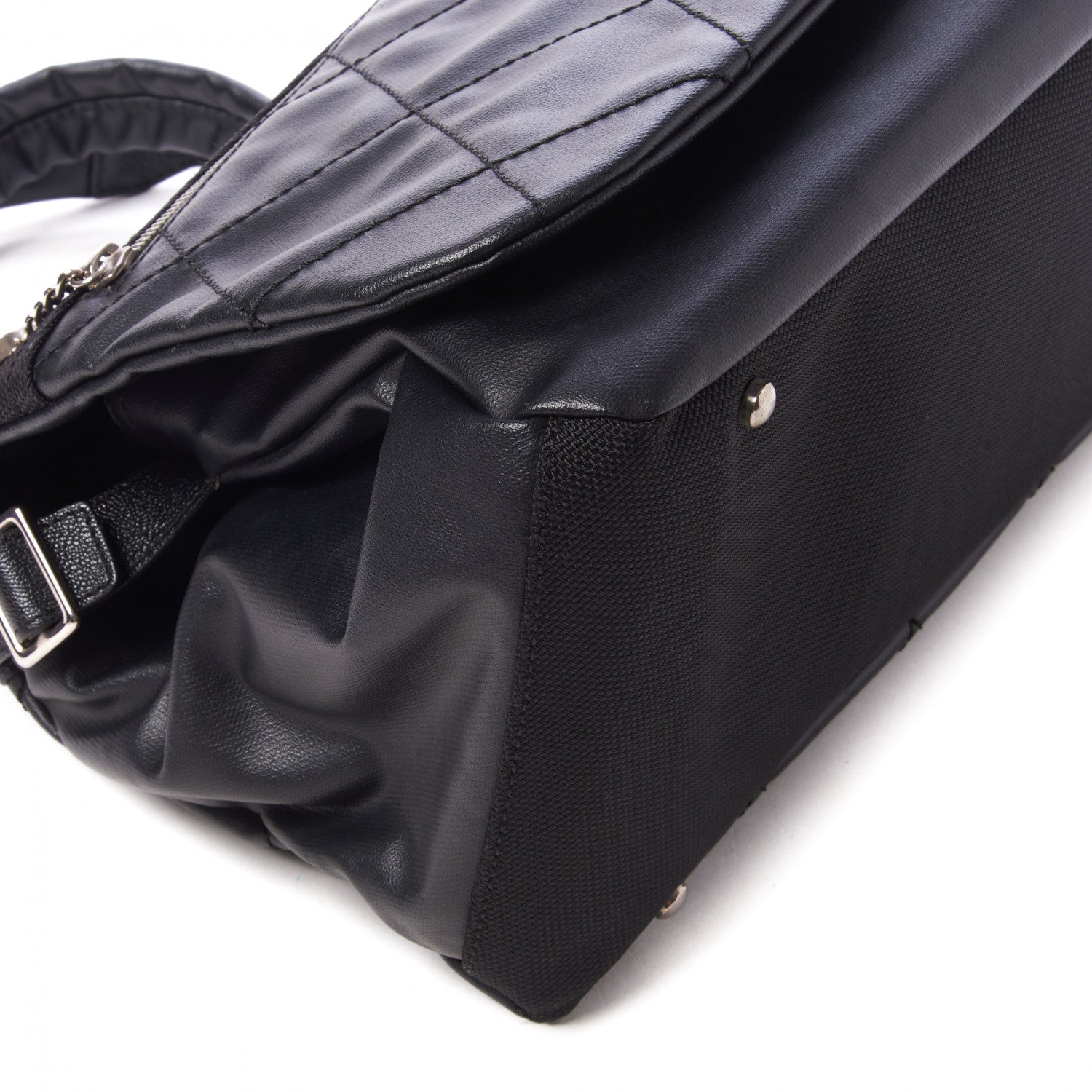 Chanel Coated Canvas Paris Biarritz Messenger Flap Black 5 of 9