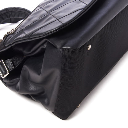 Chanel Coated Canvas Paris Biarritz Messenger Flap Black 5 of 9