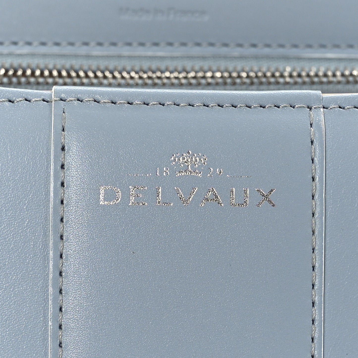 Calfskin MM Brillant Satchel Ice Blue