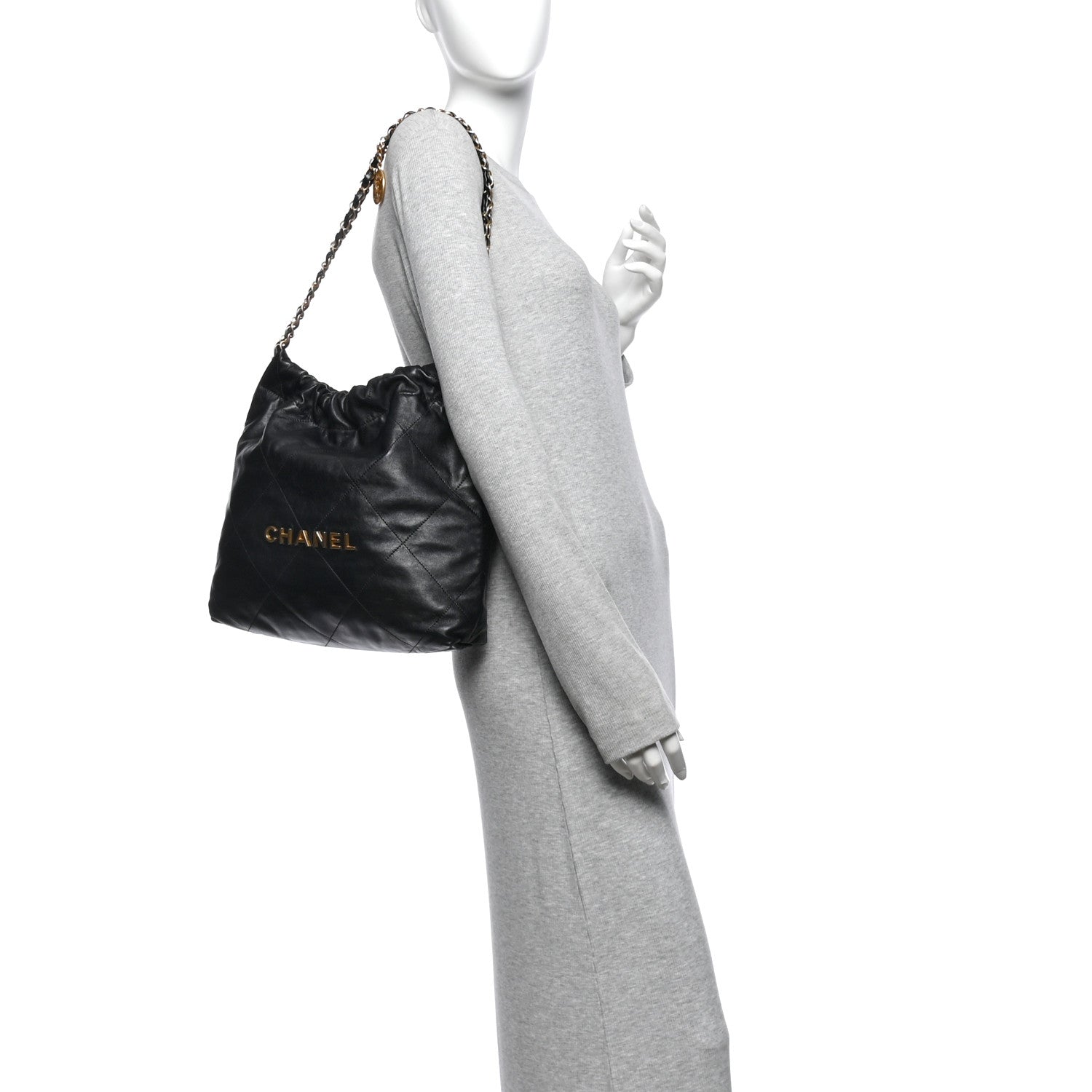 Chanel Shiny Calfskin Quilted Small Chanel 22 Black 2 of 11