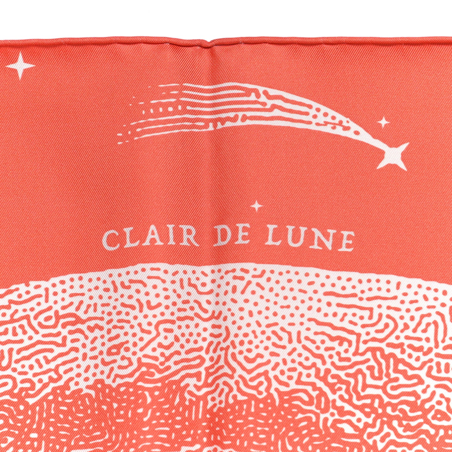 Silk Double Face Clair De Lune Scarf 90 Orange Gris White