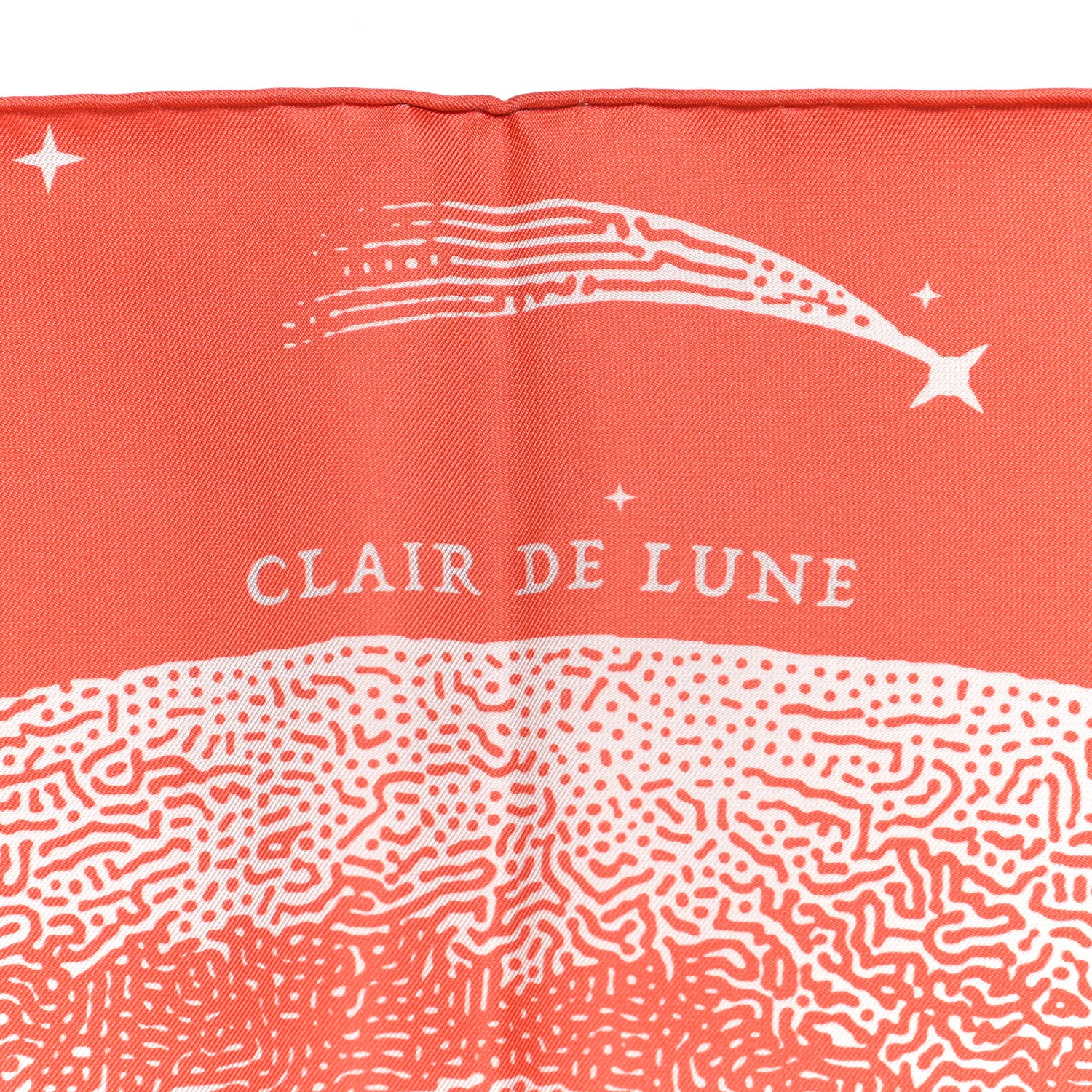 Hermes Silk Double Face Clair De Lune Scarf 90 Orange Gris White 4 of 4