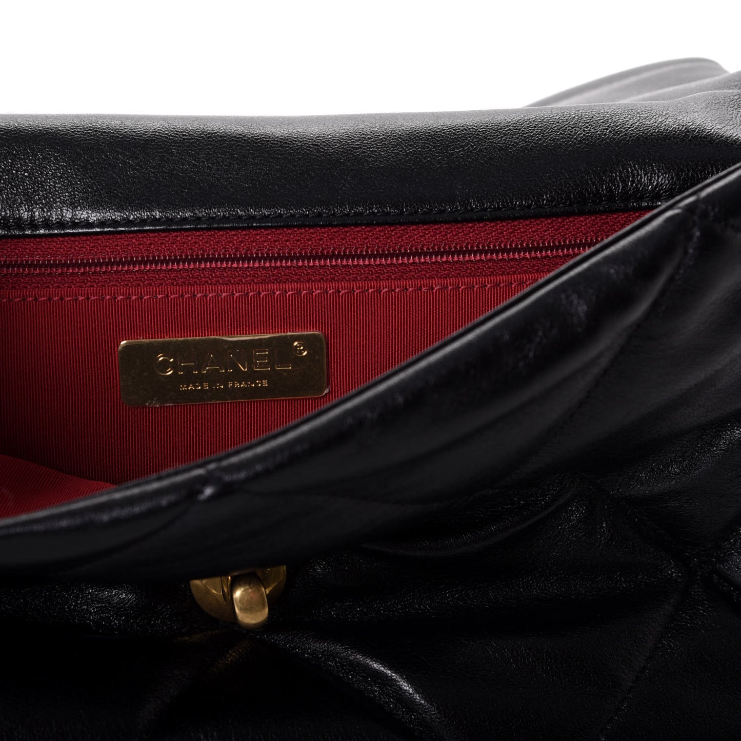 Goatskin Quilted Large Chanel 19 Flap Black