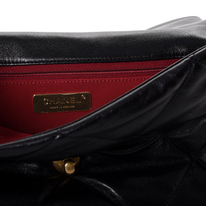 Chanel Goatskin Quilted Large Chanel 19 Flap Black 7 of 9
