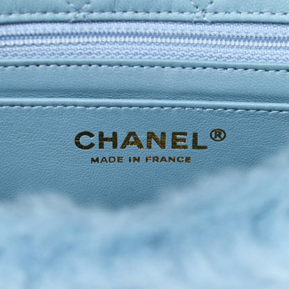 Chanel Shearling Lambskin Quilted Flap Blue 6 of 10