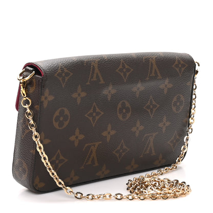Louis Vuitton Monogram Pochette Felicie Chain Wallet Fuchsia 3 of 10