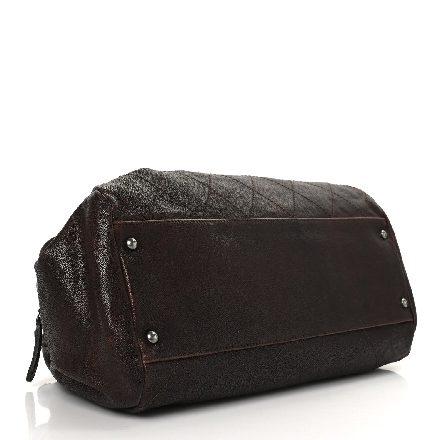 Chanel Caviar Quilted Bowler Tote Brown 4 of 9