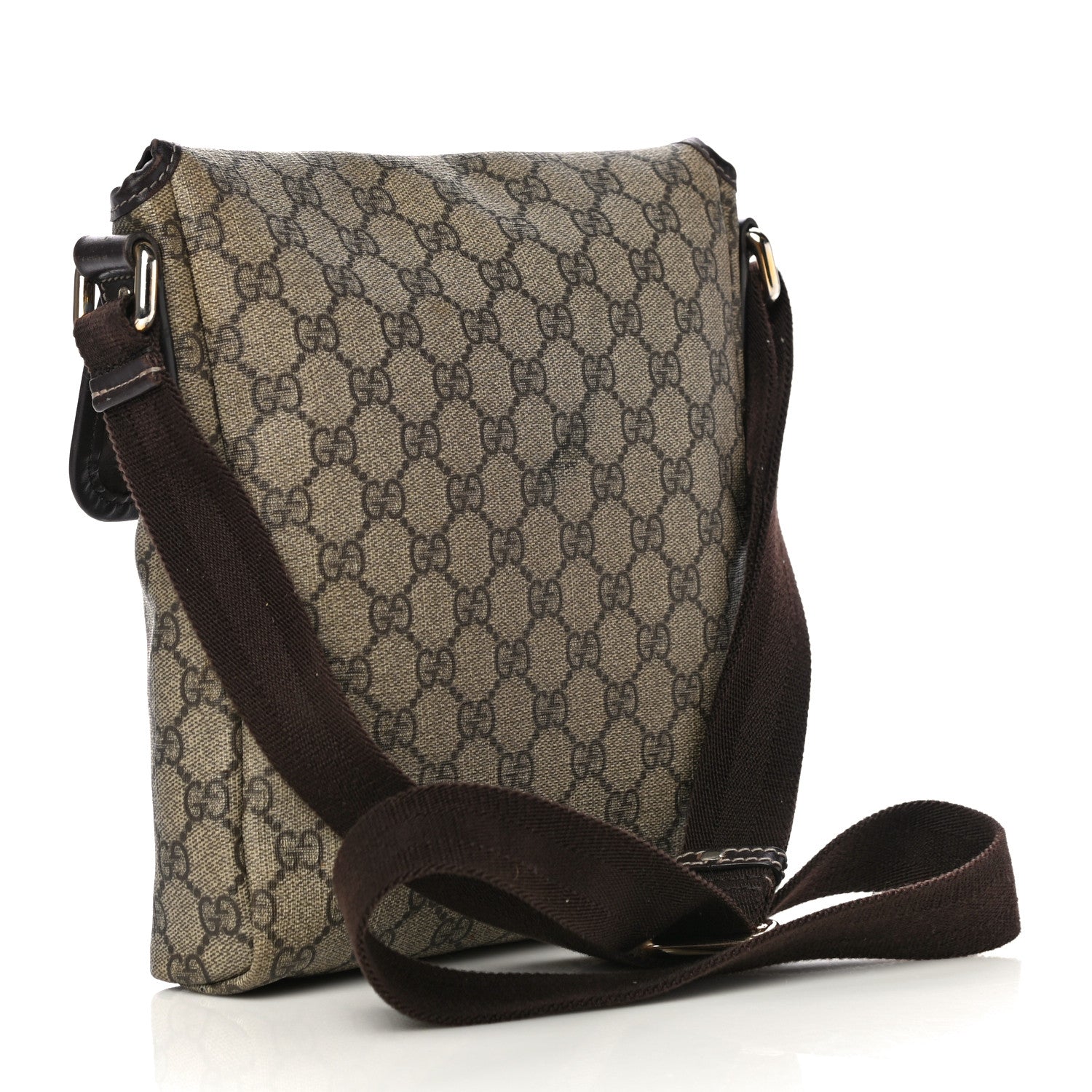 Gucci GG Plus Monogram Small Flap Messenger Bag Beige Dark Brown 3 of 17