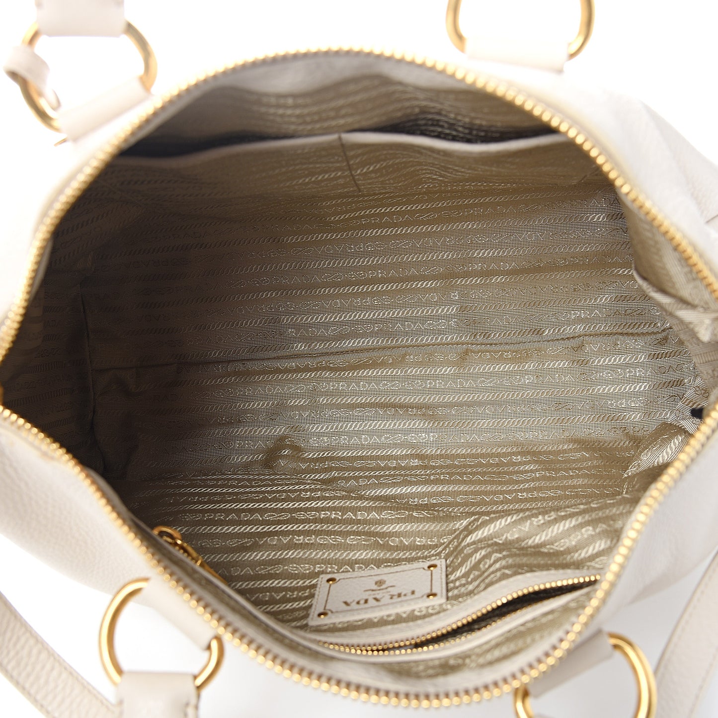 Vitello Daino Top Handle Zip Tote Talco